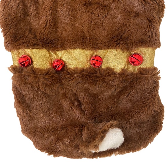 Pet Holiday Reindeer Fuzzy Glitter Pet Costume - Picture 5 of 6